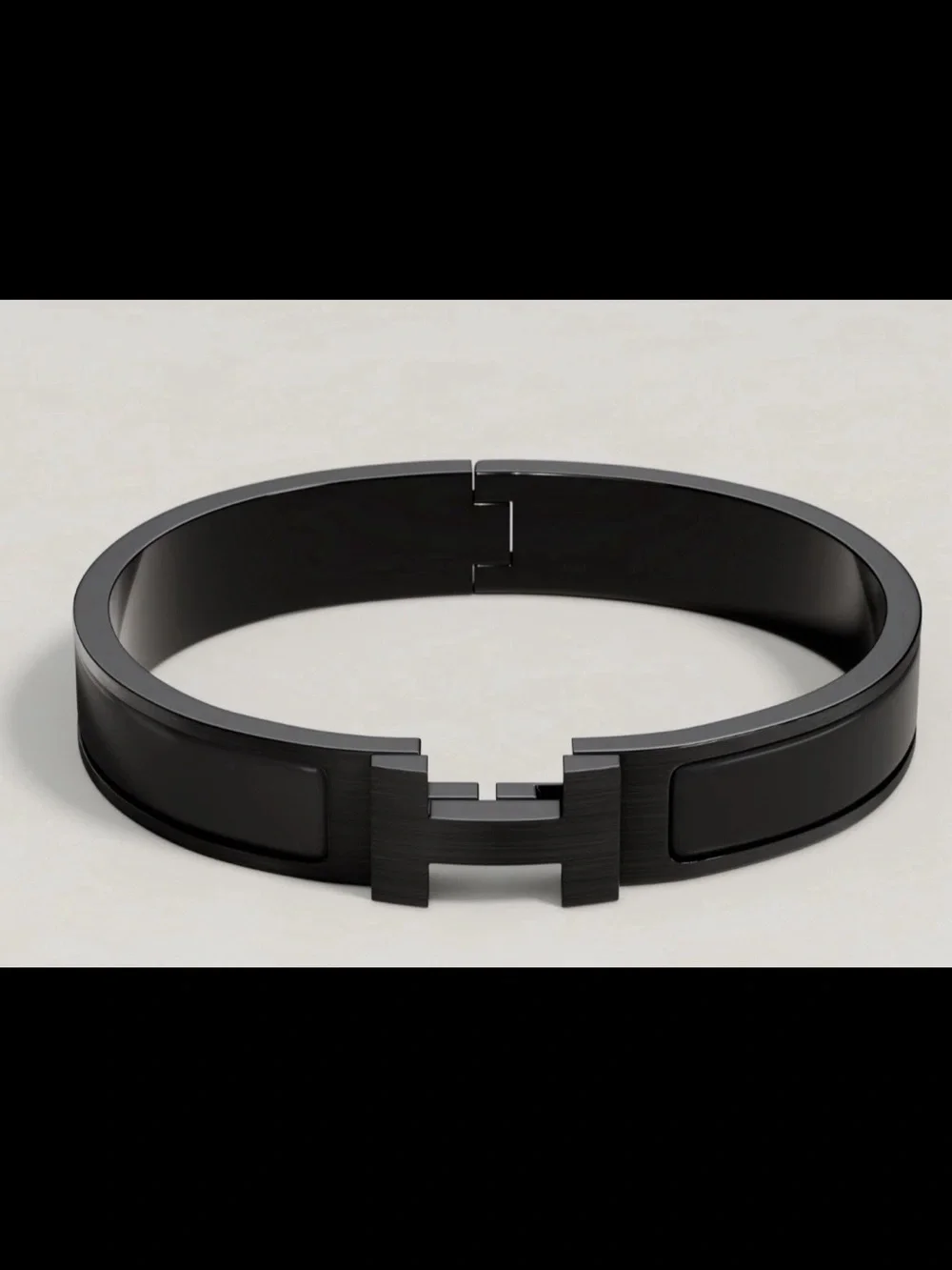 Hermes Clic H Bracelet Narrow Enamel Black PVD Matte Black Hardware Box Dustbag